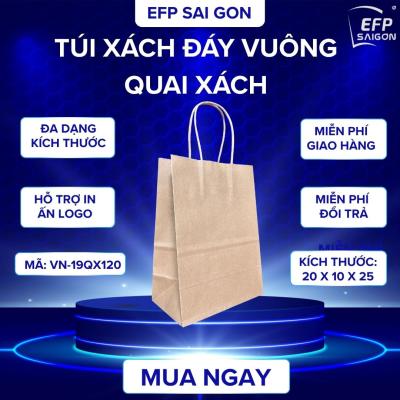 TÚI GIẤY KRAFT ĐÁY VUÔNG QUAI XÁCH – BAO BÌ ĐA DỤNG CHO F&B, BÁN LẺ & THƯƠNG MẠI